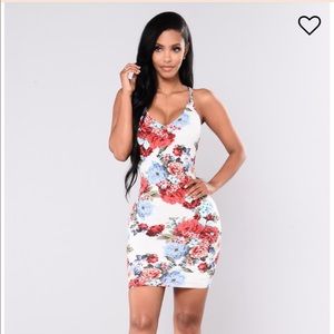 Floral Body Con Mini Dress